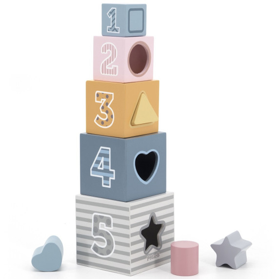 VIGA PolarB Pyramid Educational Puzzle Cube Sorter Blocks