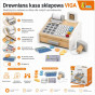 VIGA Wooden Cash Register Gray and White