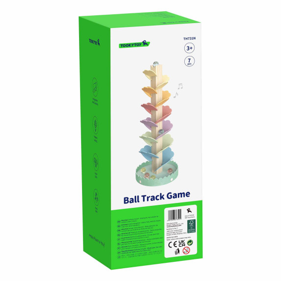 TOOKY TOY Wooden Colorful Spinning Tower for Children