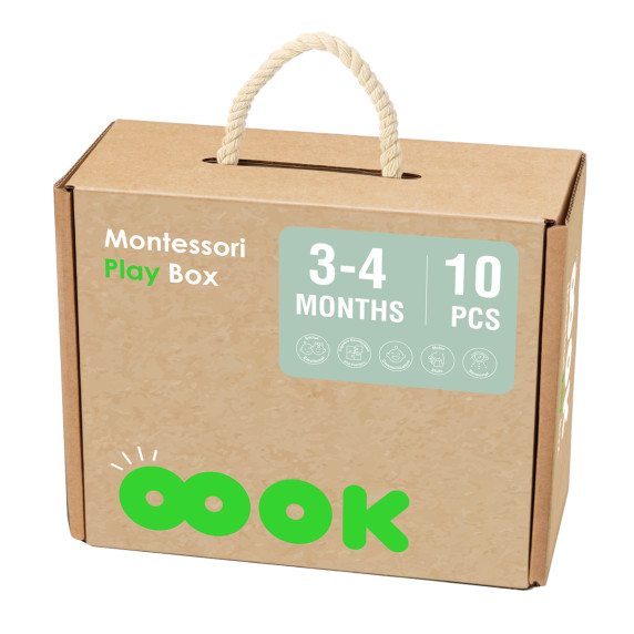 TOOKY TOY Box XXL Montessori Educational 6in1 Sensory Box 3-4 Months
