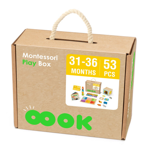 TOOKY TOY Box XXL Montessori Educational 7in1 Sensory Box 31-36 Months