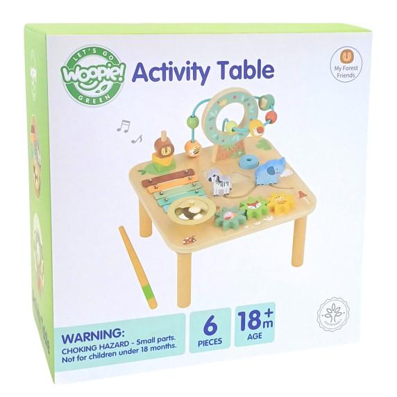 WOOPIE GREEN Wooden Educational Table Musical Sensory Maze 5 in 1
