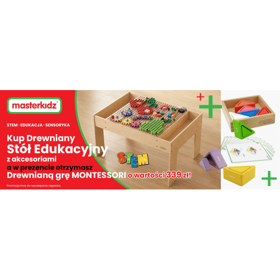 MASTERKIDZ Wooden Educational Table + STEM WALL ACCESSORIES