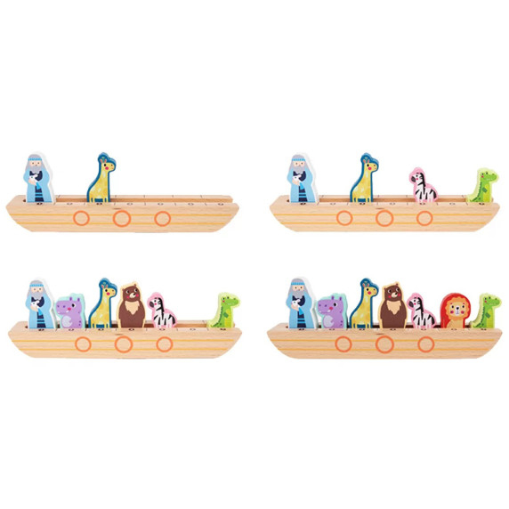 TOOKY TOY Wooden Puzzle for Children Noah and the Animals
