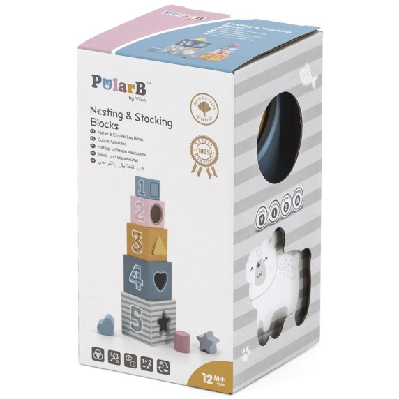 VIGA PolarB Pyramid Educational Puzzle Cube Sorter Blocks