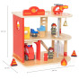 VIGA Wooden Garage Fire Station Set 14 pcs