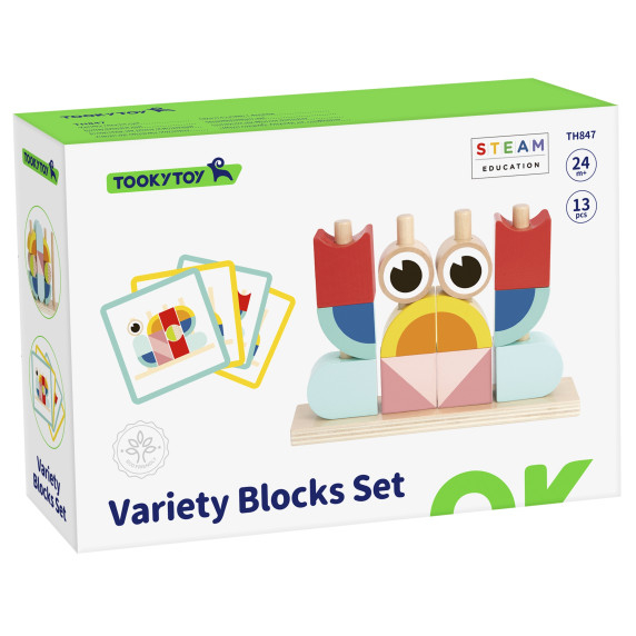 TOOKY TOY Creative Wooden 3D Space Blocks Crab