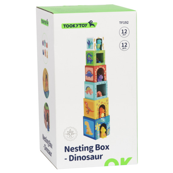 TOOKY TOY Wooden Blocks Educational Puzzle + 6 Play Figures 12 pcs.