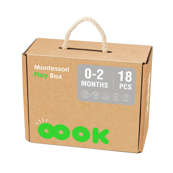 TOOKY TOY Box XXL Montessori Educational Box 7in1 Sensory 0-2 Months