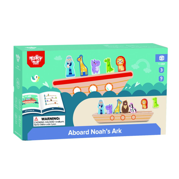 TOOKY TOY Wooden Puzzle for Children Noah and the Animals
