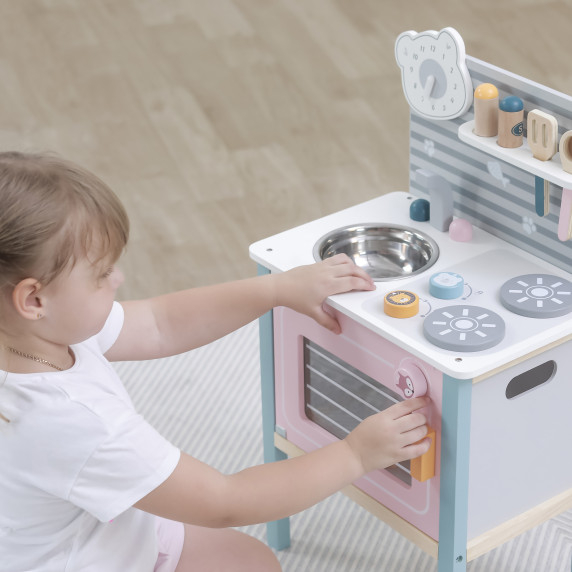 VIGA Wooden kitchen for children with accessories