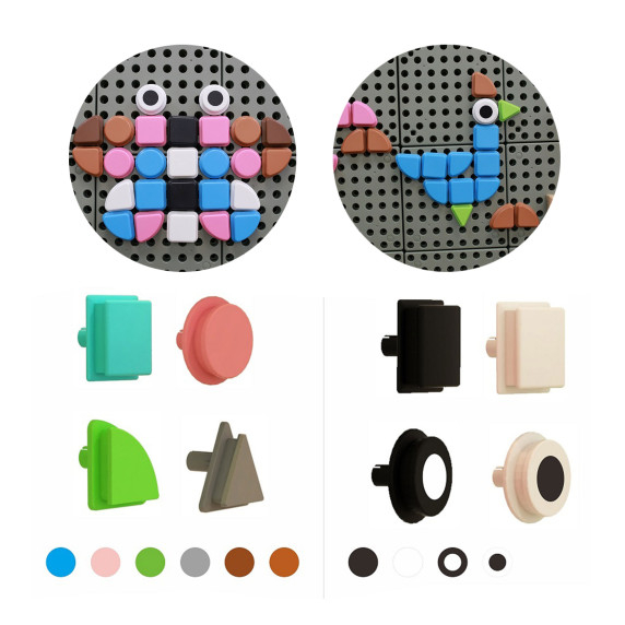 MASTERKIDZ Set of 64 Geometric Shaped Pegs for STEM Boards