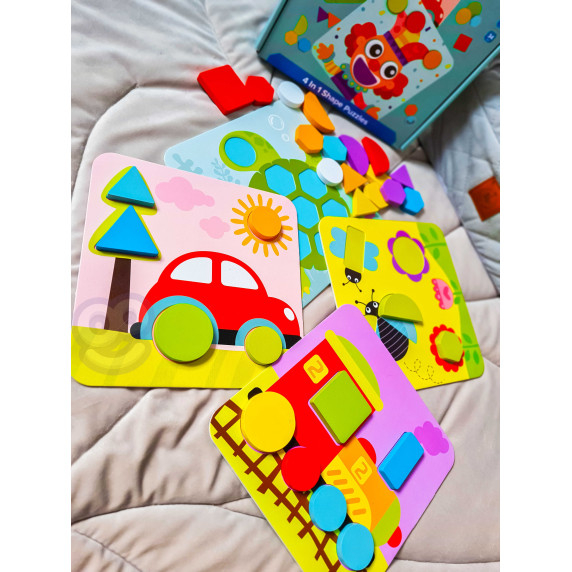 TOOKY TOY 4 in 1 Puzzle Mntessori Blocks Puzzle