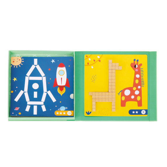 TOOKY TOY Puzzle Logic Game Puzzles Magnetic Blocks for Children 49 pcs.