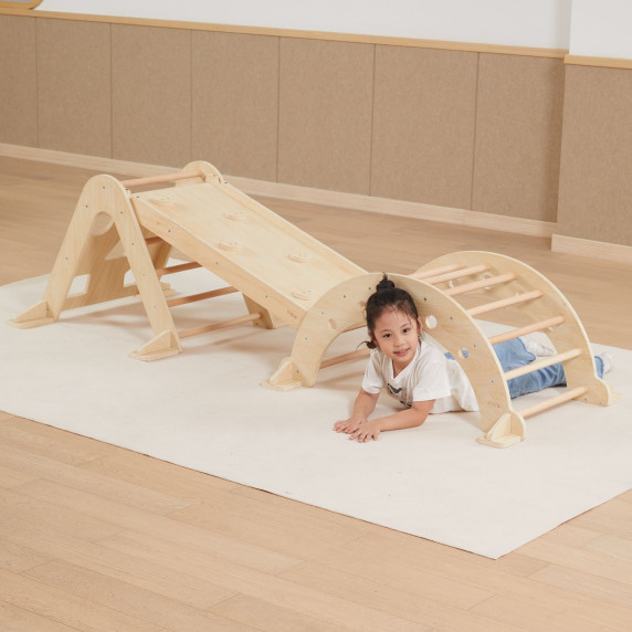Viga Home Playground 3 in 1: Pikler Triangle, Rocker and Slide