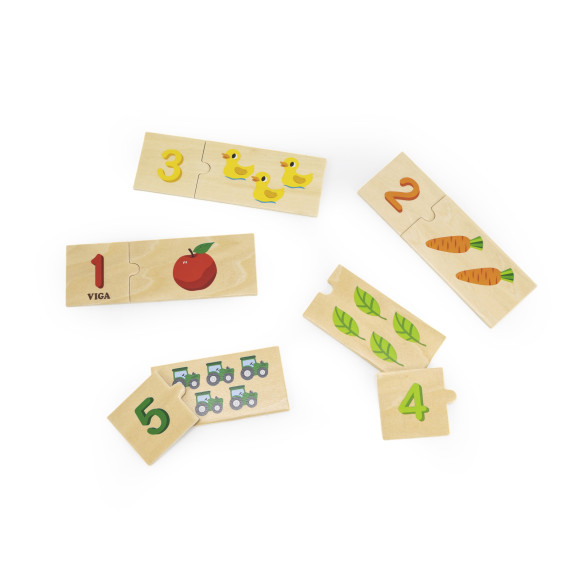 VIGA träpusselset Matcha siffror Montessori-pussel