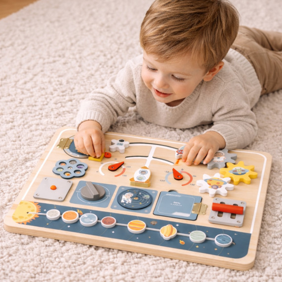 TOOKY TOY puidust Montessori haridustahvel Astronaut Spaceship