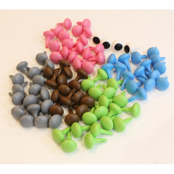 MASTERKIDZ Colorful Jumbo Pegs for STEM Board 128 Pcs - 6 Colors