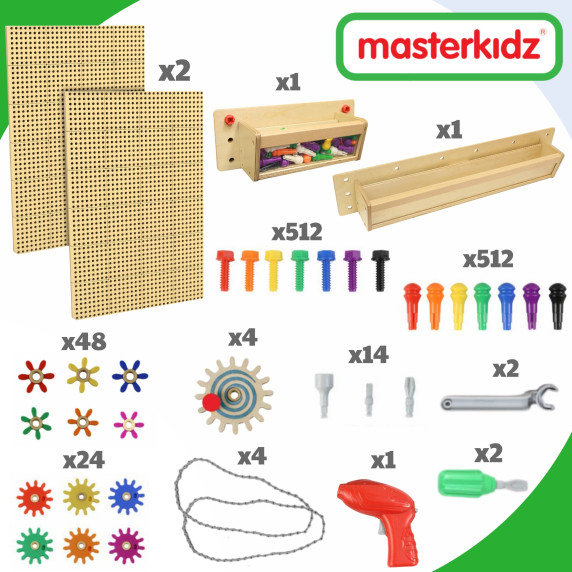 MASTERKIDZ STEM Mounting Panels 2x 120x80 cm + Accessories XXL Set