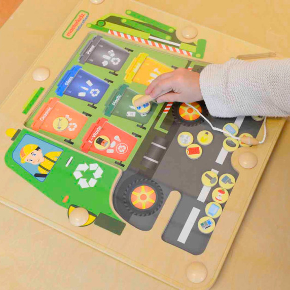 MASTERKIDZ Magnetic Board Waste Sorting Montessori Recycling Truck