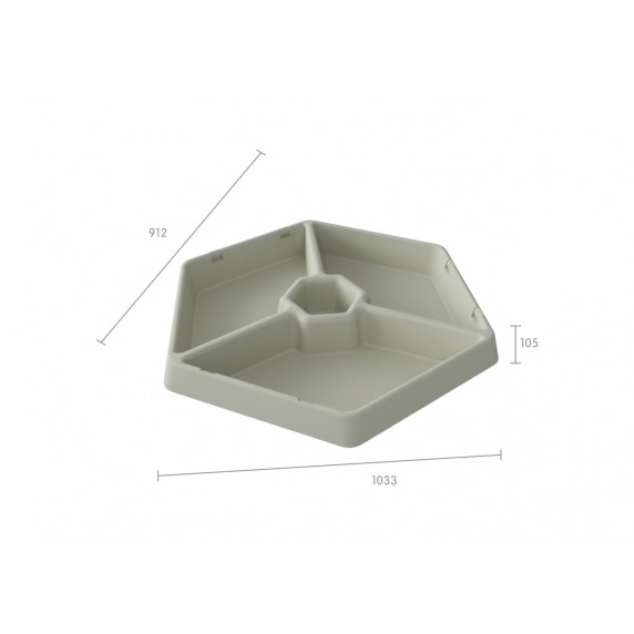 MASTERKIDZ Hexagonal Sand and Water Play Table with 3 Compartments and Adjustable Height