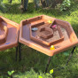 MASTERKIDZ Hexagonal Sand and Water Play Table with Adjustable Height Maze