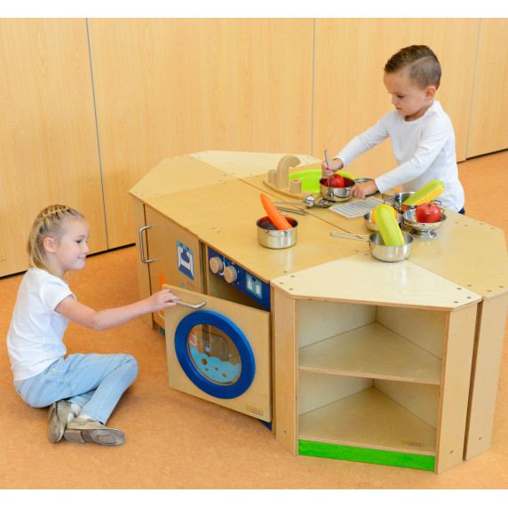 MASTERKIDZ Wooden Corner Kitchen Cabinet for Children