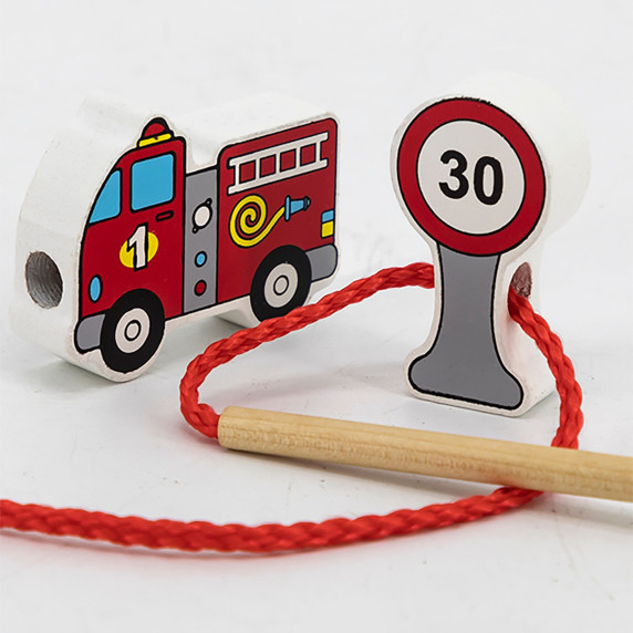 VIGA Wooden Blocks Wooden Interlacing Lace Cars