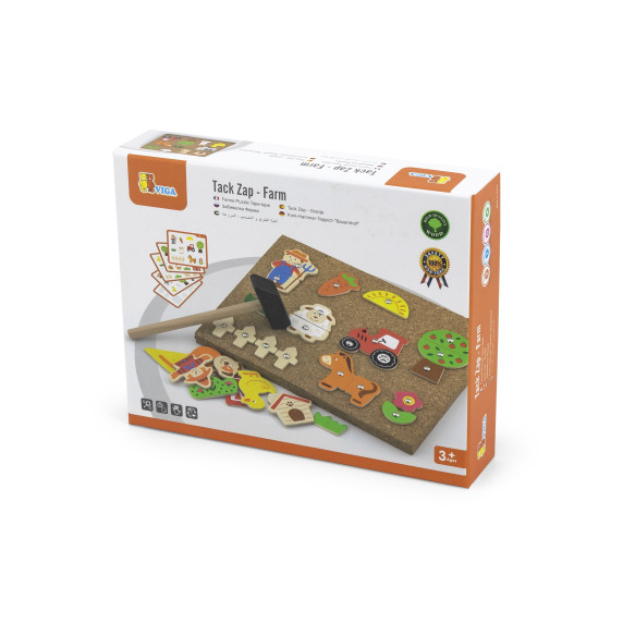 VIGA Wooden Farm Nail Art Montessori Cork Board