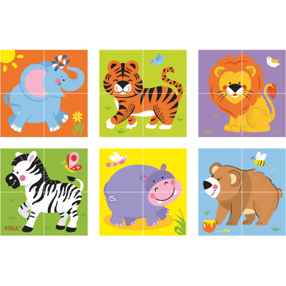 Viga Wooden Zoo Puzzle 4 Pieces