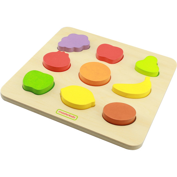 MASTERKIDZ Wooden Shape Sorter Colorful Fruits Montessori