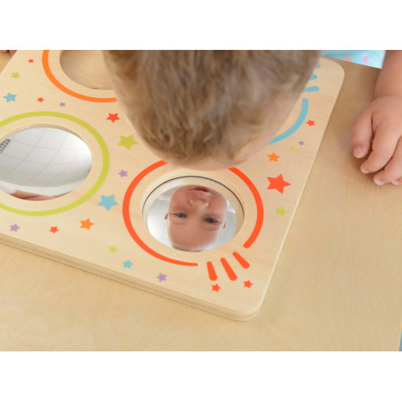 MASTERKIDZ Montessori Sensory Mirror Board and Curved Lenses