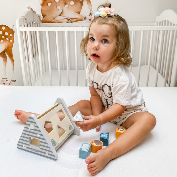 VIGA PolarB Wooden Pyramid Block Sorter Puzzle