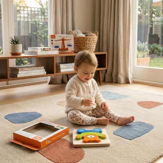 VIGA Baby's First Wooden Puzzle Teddy Bear