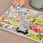 TOOKY TOY Wooden Montessori Puzzle Vehicles Cars Plane Ship City Match Shapes