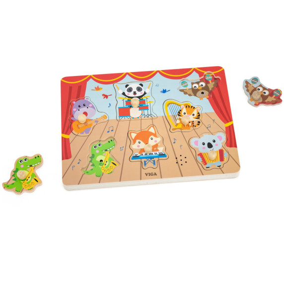 VIGA Sound Puzzle Match Musical Animals