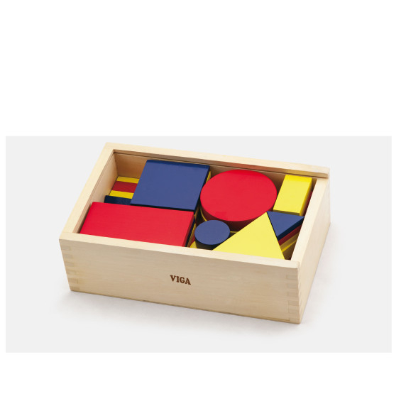 Wooden Dienes Blocks Geometric Figures Viga Toys Montessori