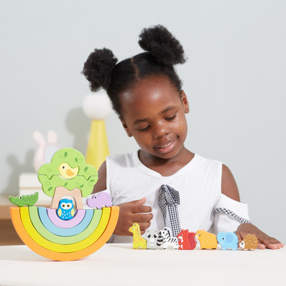VIGA Wooden Rainbow Puzzle Creative Montessori Blocks