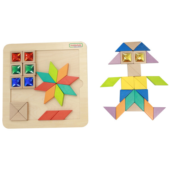 MASTERKIDZ Montessori Tangram Color and Shape Learning Mosaic Puzzle