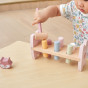 VIGA PolarB Wooden Pyramid + Punch with Hammer Set Montessori Fox