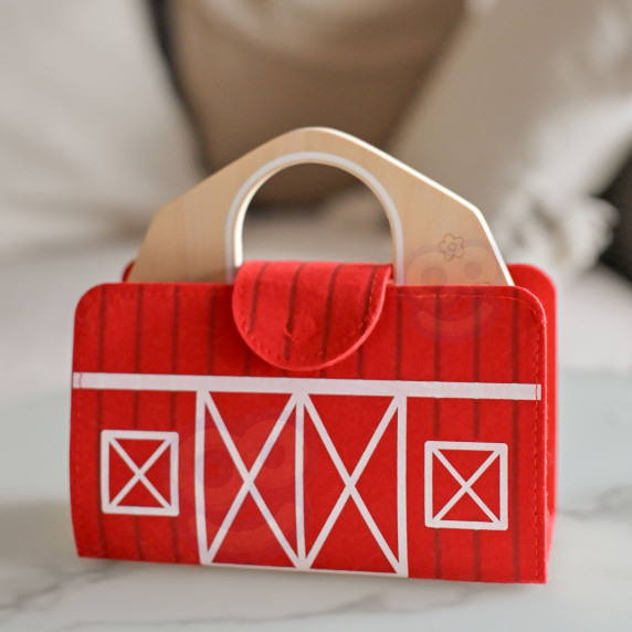 TOOKY TOY Wooden Folding Farm in a Suitcase with Animals