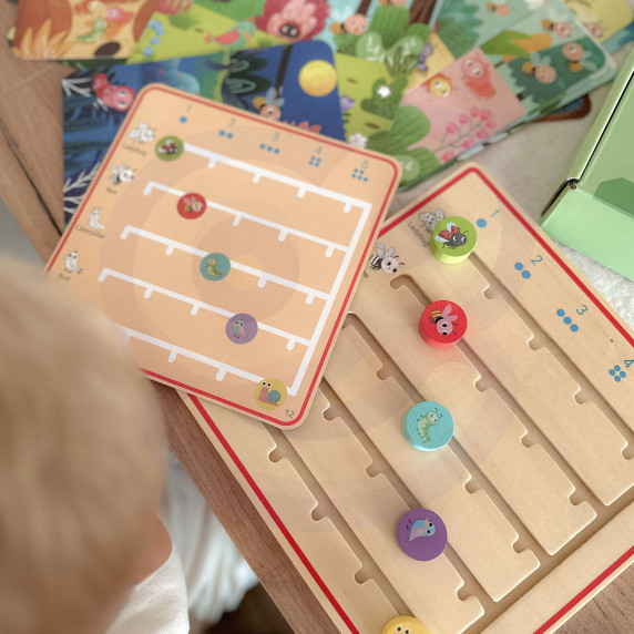 TOOKY TOY Wooden Learning to Count Animals Game