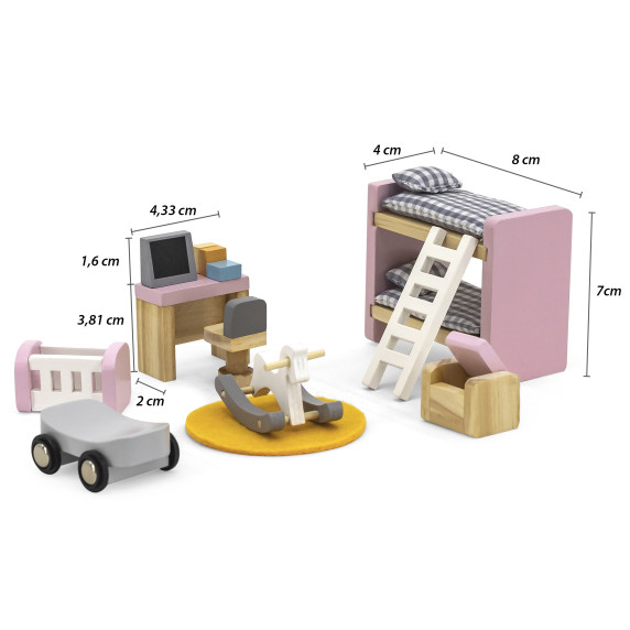 VIGA PolarB Dollhouse Furniture Set for Children's Room