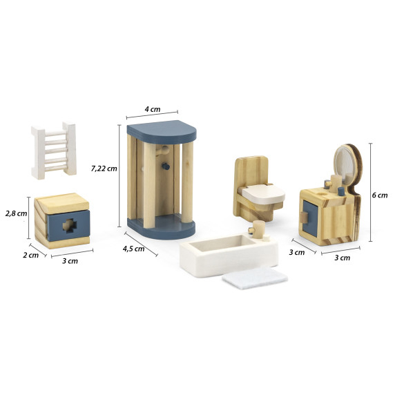 VIGA PolarB Dollhouse Bathroom Furniture Set