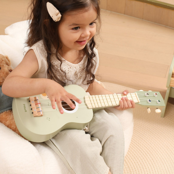 Viga Wooden Ukulele Guitar for Kids Green with Musical Notes