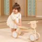 VIGA PolarB Wooden Ride-on Brown Teddy Bear with Soft Wheels