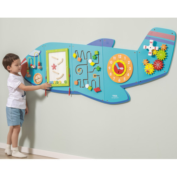 VIGA Wooden Manipulative Sensory Board Airplane FSC Montessori Certificate