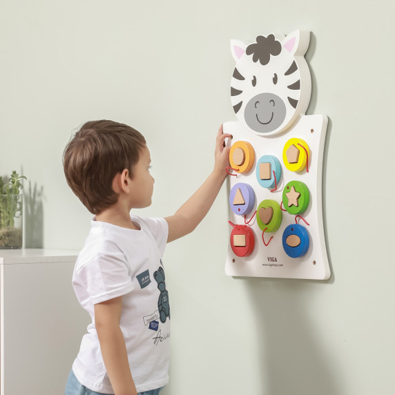 VIGA Wooden Zebra Manipulative Board FSC Montessori Certificate