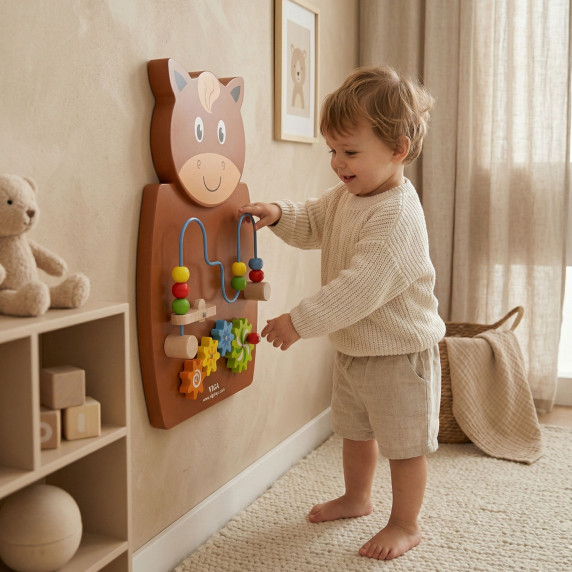 VIGA Wooden Manipulative Board Horse FSC Montessori Certificate