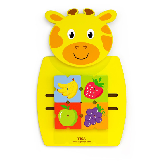 VIGA Wooden Giraffe Manipulative Board FSC Montessori Certificate